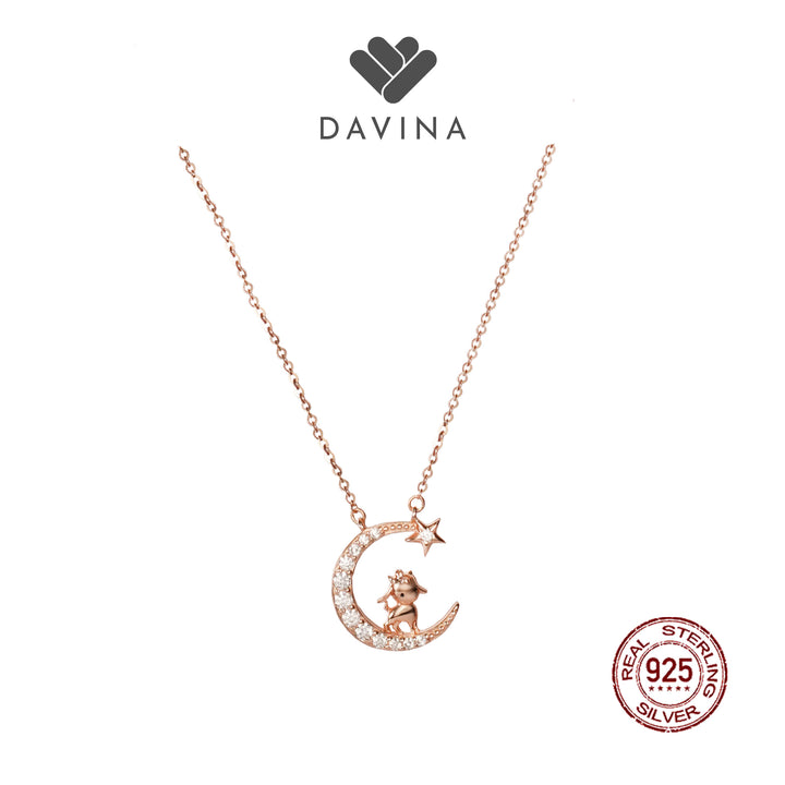 DAVINA Ladies Chinese Zodiac Necklace Rose Gold Color Sterling Silver 925