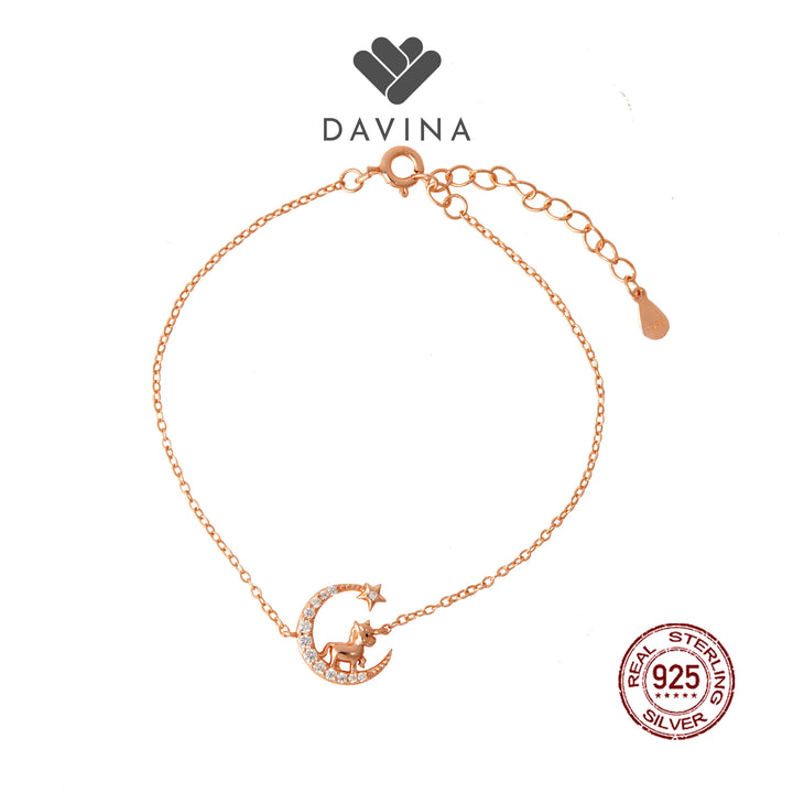 DAVINA Ladies Chinese Zodiac Bracelet Rose Gold Color  Sterling Silver 925