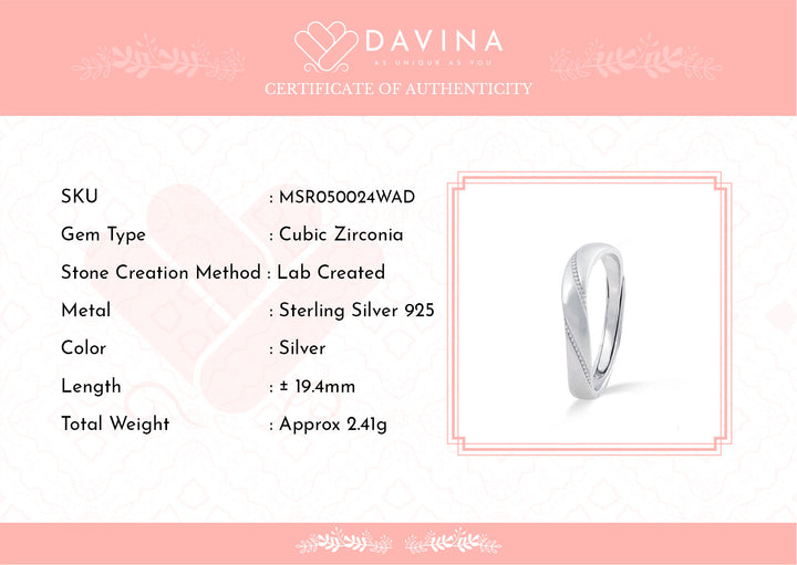 DAVINA Couple Andrew Alica Rings Sterling Silver 925