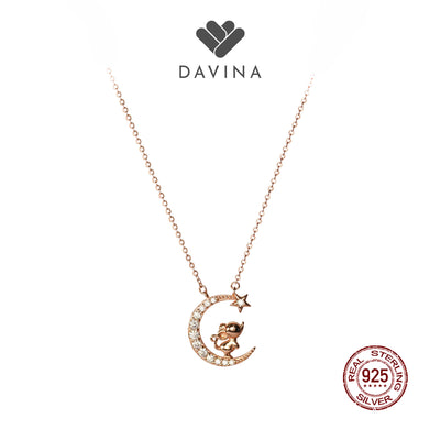 DAVINA Ladies Chinese Zodiac Necklace Rose Gold Color Sterling Silver 925