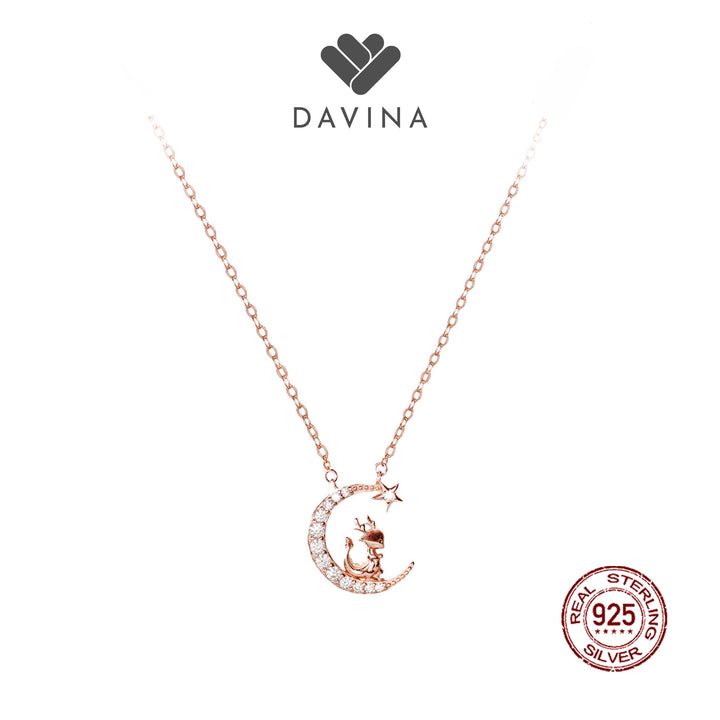 DAVINA Ladies Chinese Zodiac Necklace Rose Gold Color Sterling Silver 925