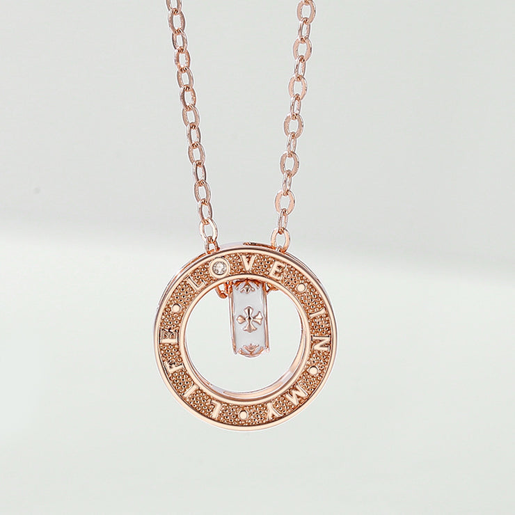 DAVINA Ladies Madison Necklace Rose Gold Sterling Silver 925