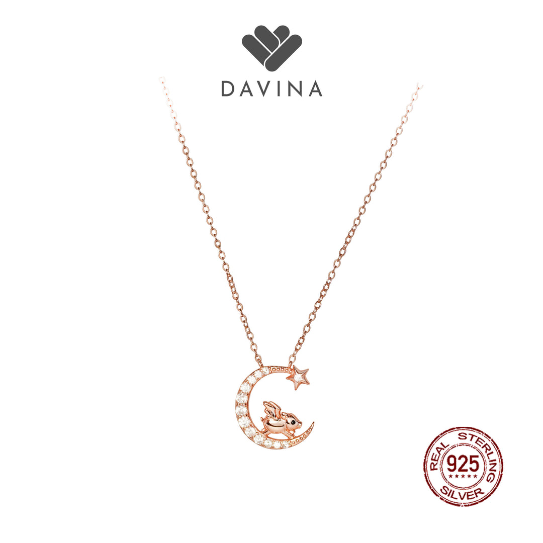 DAVINA Ladies Chinese Zodiac Necklace Rose Gold Color Sterling Silver 925