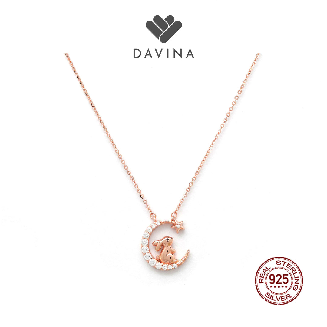 DAVINA Ladies Chinese Zodiac Necklace Rose Gold Color Sterling Silver 925