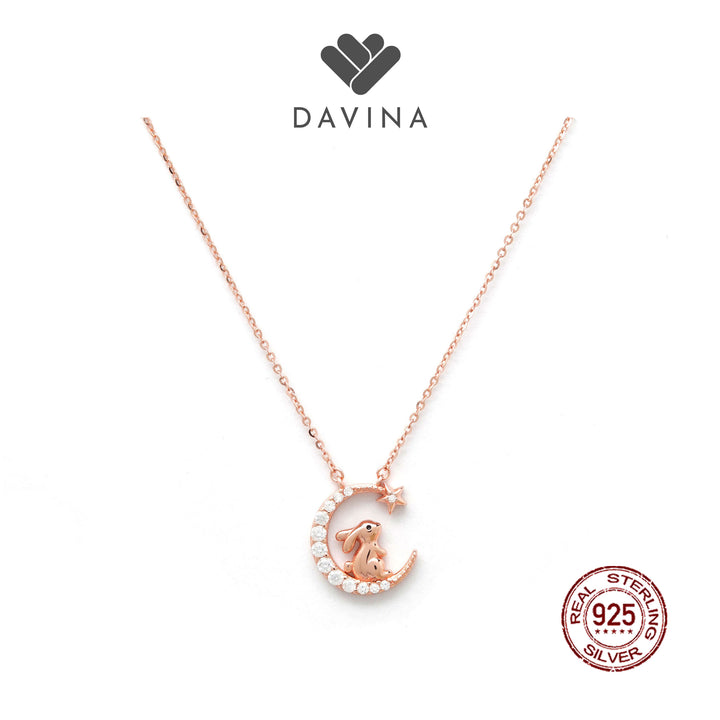 DAVINA Ladies Chinese Zodiac Necklace Rose Gold Color Sterling Silver 925