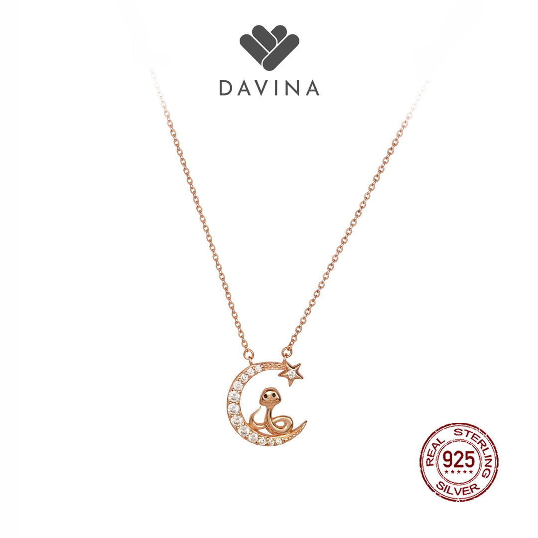 DAVINA Ladies Chinese Zodiac Necklace Rose Gold Color Sterling Silver 925