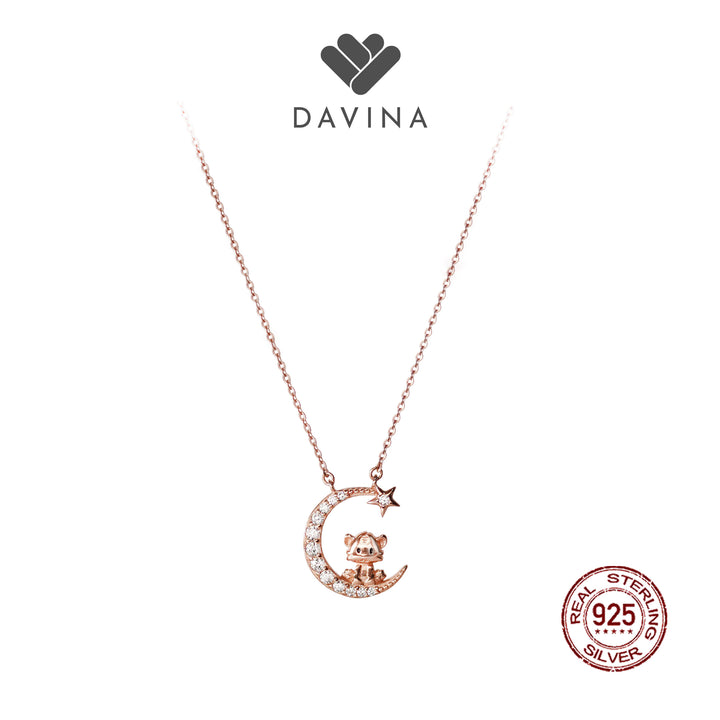 DAVINA Ladies Chinese Zodiac Necklace Rose Gold Color Sterling Silver 925