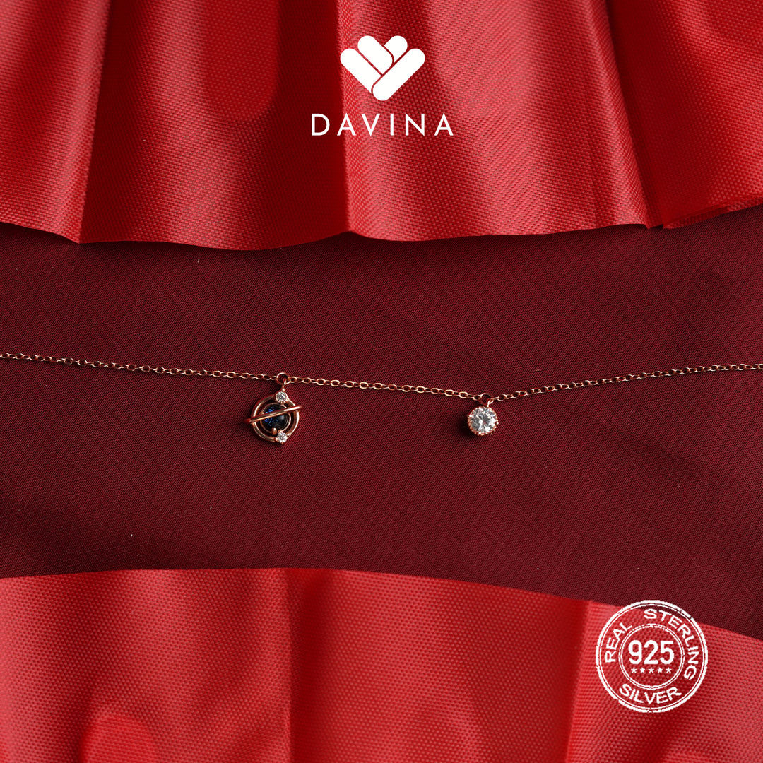 DAVINA Ladies Castore Anklet Rose Gold Sterling Silver 925