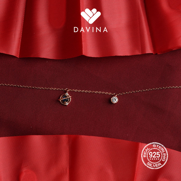 DAVINA Ladies Castore Anklet Rose Gold Sterling Silver 925
