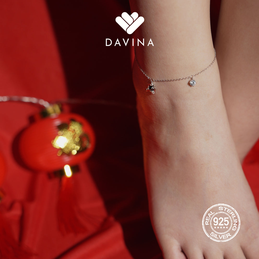 DAVINA Ladies Castore Anklet Sterling Silver 925