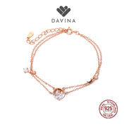 DAVINA Ladies Ginella Bracelet Rose Gold Plated Sterling Silver 925