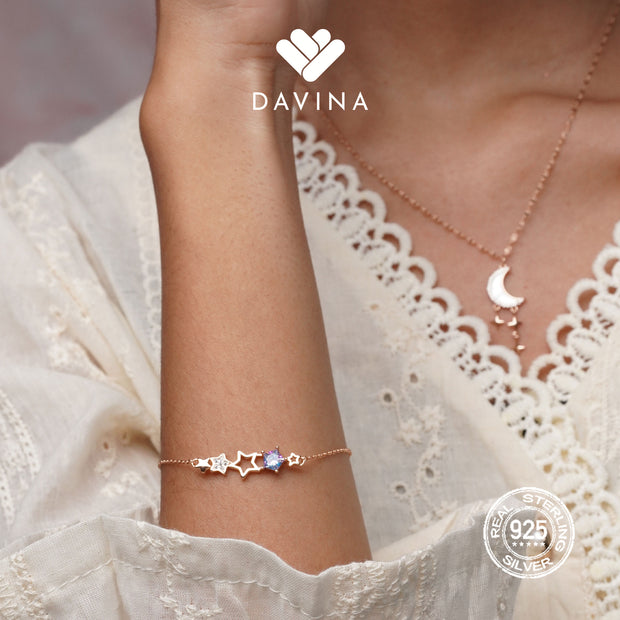 DAVINA Ladies Estrella Bracelet Rose Gold Plated Sterling Silver 925