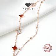 DAVINA Ladies Kayne Red Bracelet Rose Gold Color Sterling Silver 925