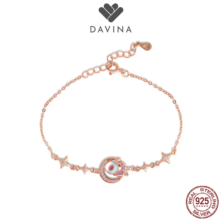 DAVINA Ladies Moonlight Bracelet Rose Gold Plated Sterling Silver 925