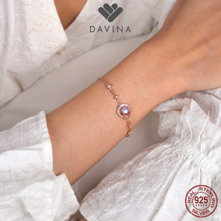 DAVINA Ladies Moonlight Bracelet Rose Gold Plated Sterling Silver 925