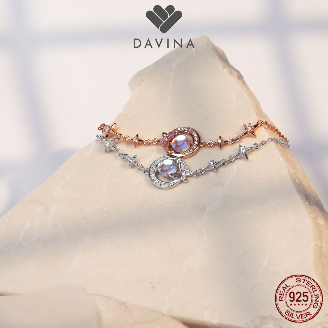 DAVINA Ladies Moonlight Bracelet Rose Gold Plated Sterling Silver 925