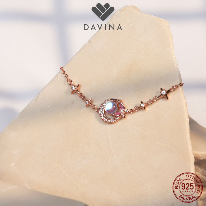 DAVINA Ladies Moonlight Bracelet Rose Gold Plated Sterling Silver 925