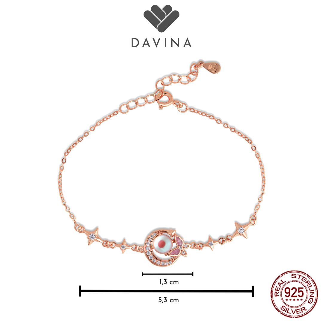DAVINA Ladies Moonlight Bracelet Rose Gold Plated Sterling Silver 925