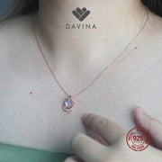 DAVINA Ladies Moonlight Necklace Rose Gold Plated Sterling Silver 925