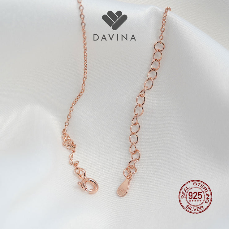 DAVINA Ladies Moonlight Necklace Rose Gold Plated Sterling Silver 925