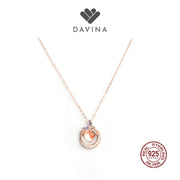 DAVINA Ladies Moonlight Necklace Rose Gold Plated Sterling Silver 925