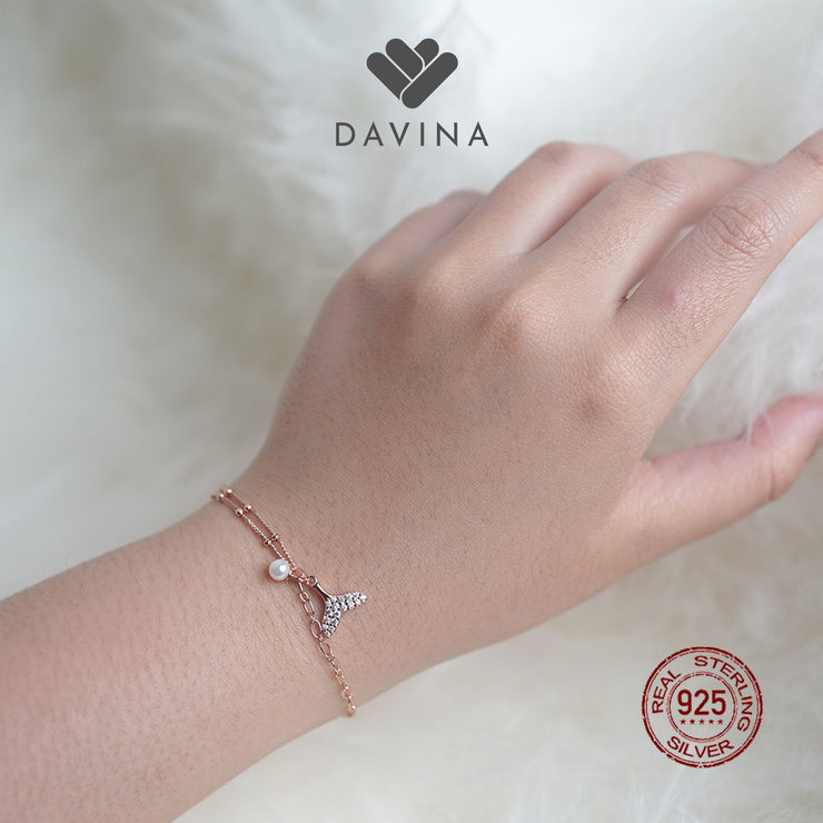 DAVINA Ladies Camilo Bracelet Rose Gold Plated Sterling Silver 925