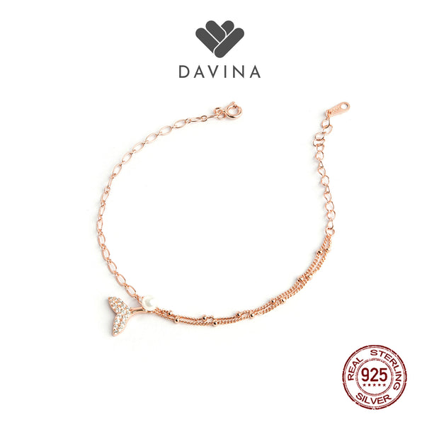 DAVINA Ladies Camilo Bracelet Rose Gold Plated Sterling Silver 925