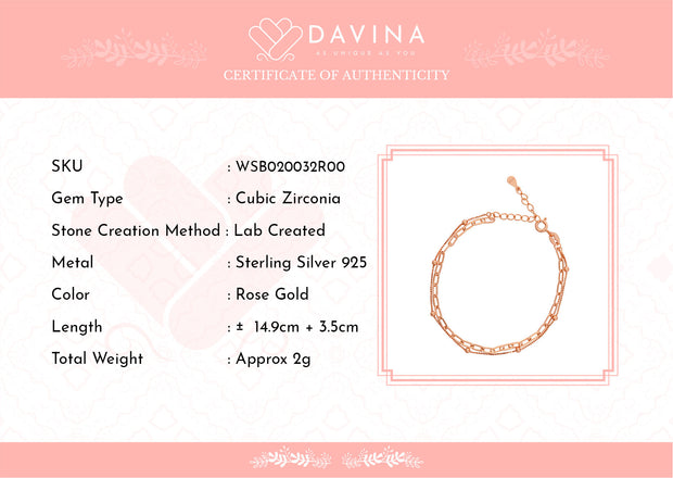 DAVINA Ladies Talitha Bracelet Rose Gold Color S925