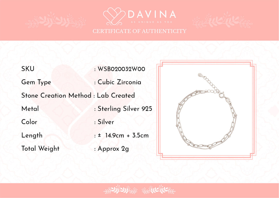 DAVINA Ladies Talitha Bracelet Sterling Silver 925