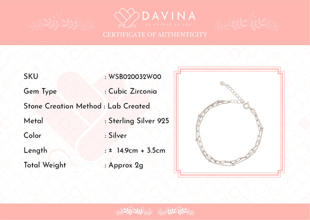 DAVINA Ladies Talitha Bracelet Silver Color S925