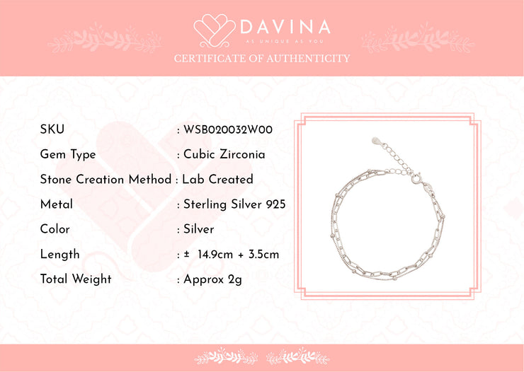 DAVINA Ladies Talitha Bracelet Sterling Silver 925