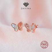 DAVINA Ladies Effie Earrings Rose Gold Plated Sterling Silver 925