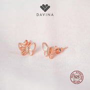 DAVINA Ladies Effie Earrings Rose Gold Plated Sterling Silver 925