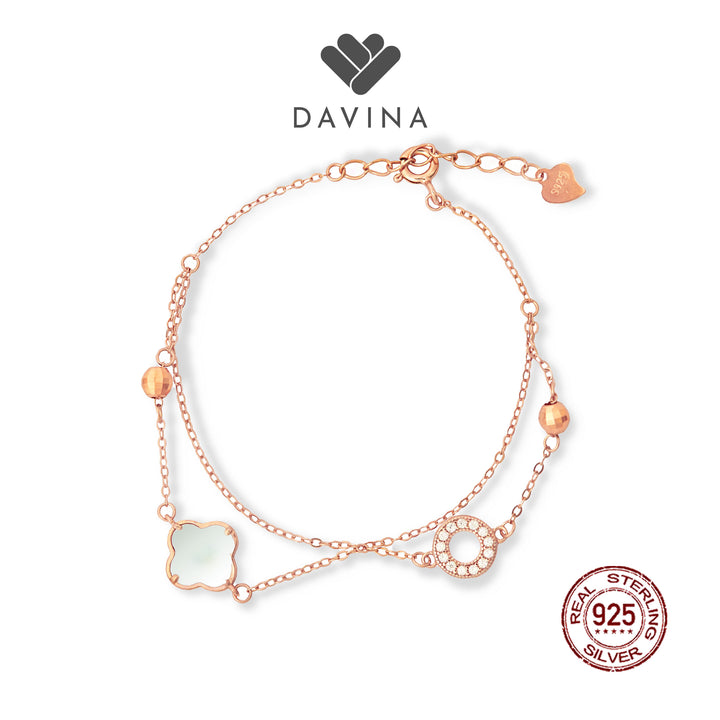 DAVINA Ladies Vleora Bracelet Rose Gold Plated Sterling Silver 925