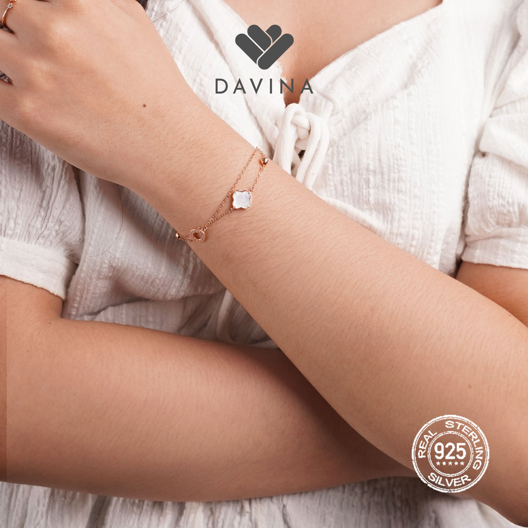 DAVINA Ladies Vleora Bracelet Rose Gold Plated Sterling Silver 925