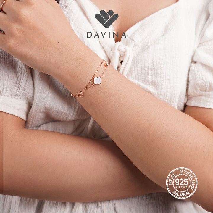 DAVINA Ladies Vleora Bracelet Rose Gold Plated Sterling Silver 925