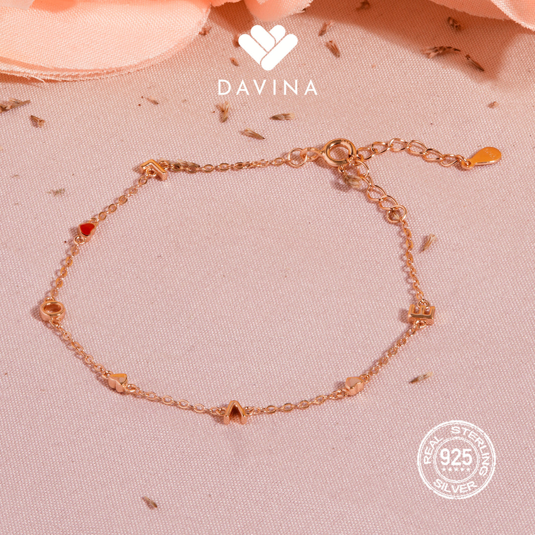 DAVINA Ladies Amoris Bracelet Rose Gold Plated Sterling Silver 925