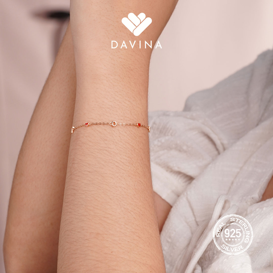 DAVINA Ladies Amoris Bracelet Rose Gold Plated Sterling Silver 925