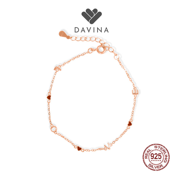 DAVINA Ladies Amoris Bracelet Rose Gold Color Sterling Silver 925