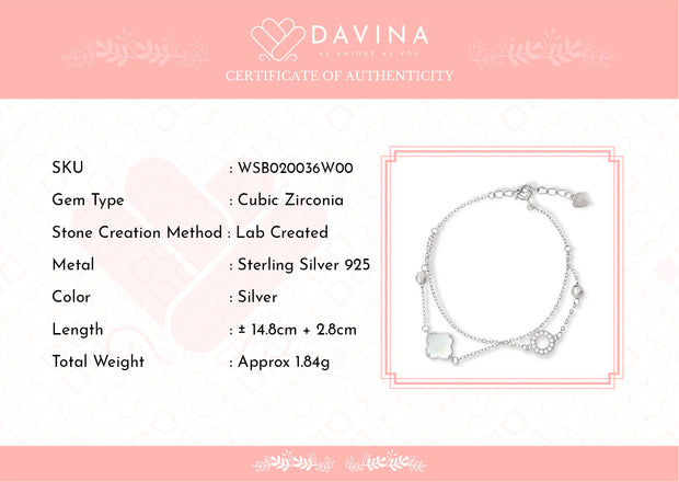 DAVINA Ladies Vleora Bracelet Silver Color S925