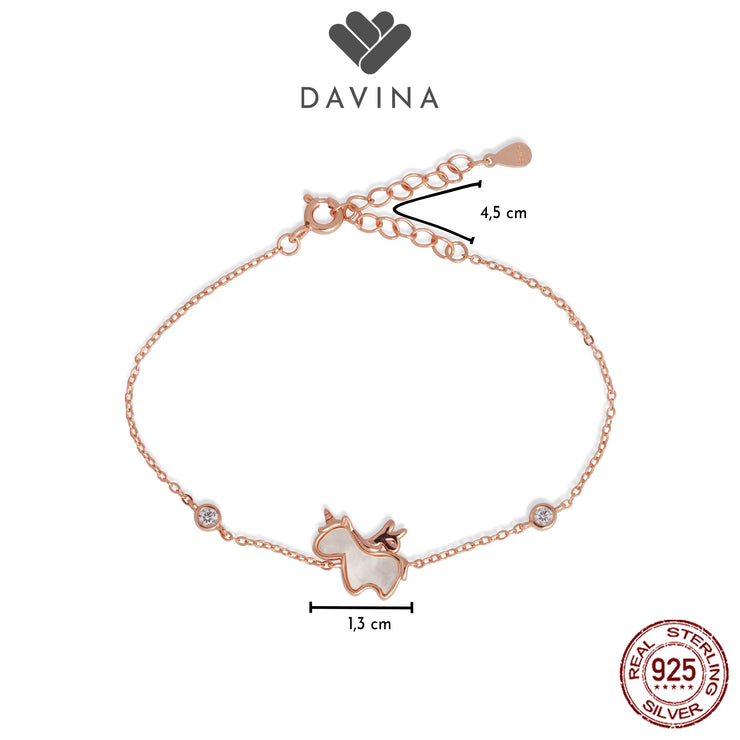 DAVINA Ladies Axelle Bracelet Rose Gold Color Sterling Silver 925