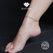 DAVINA Ladies Avaluna Anklet Sterling Silver 925