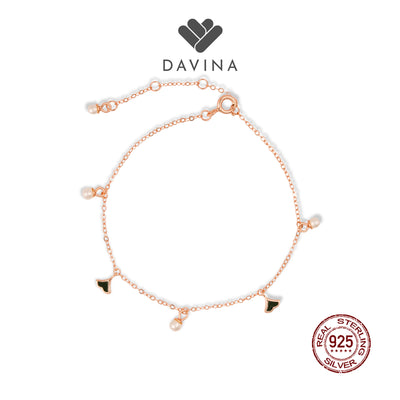 DAVINA Ladies Coral Bracelet Rose Gold Color Sterling Silver 925