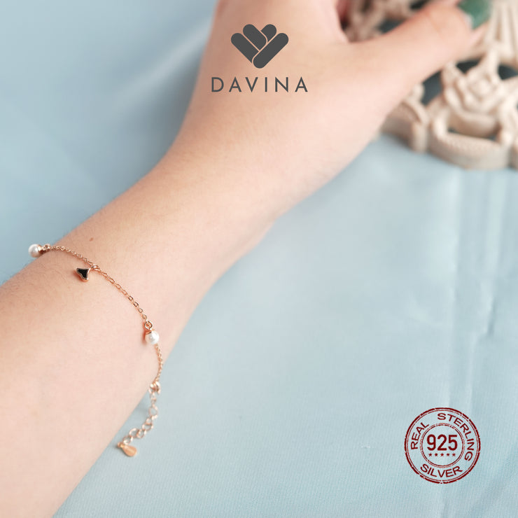 DAVINA Ladies Coral Bracelet Rose Gold Plated Sterling Silver 925