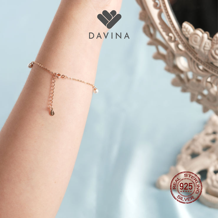 DAVINA Ladies Coral Bracelet Rose Gold Plated Sterling Silver 925