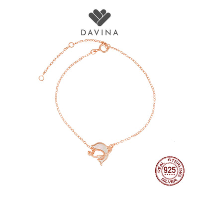 DAVINA Ladies Dolphin Bracelet Rose Gold Color Sterling Silver 925