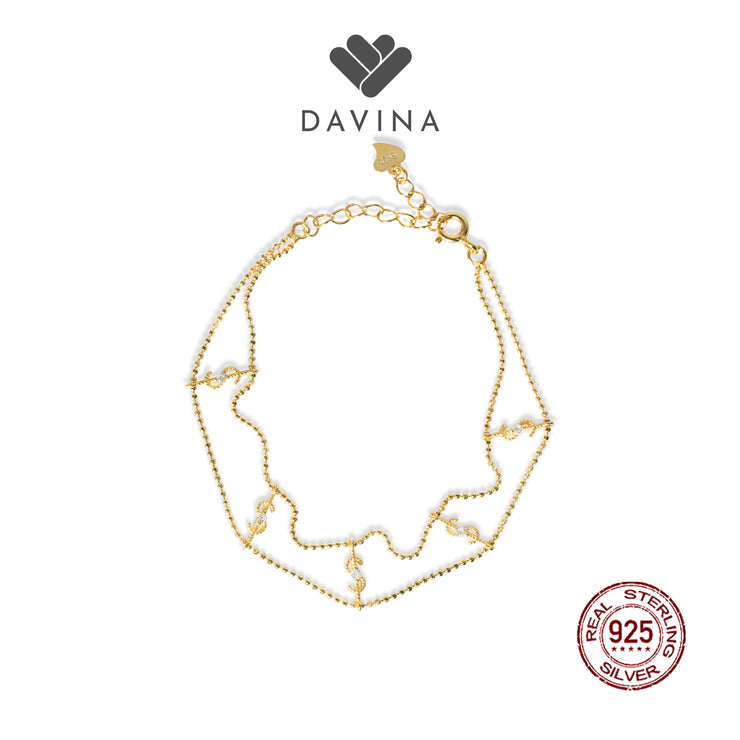 DAVINA Ladies Jaxin Bracelet Gold Color Sterling Silver 925