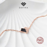 DAVINA Ladies Lovela Black Bracelet Rose Gold Color Sterling Silver 925