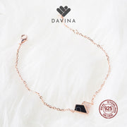 DAVINA Ladies Lovela Black Bracelet Rose Gold Color Sterling Silver 925