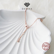 DAVINA Ladies Lovela Black Bracelet Rose Gold Color Sterling Silver 925